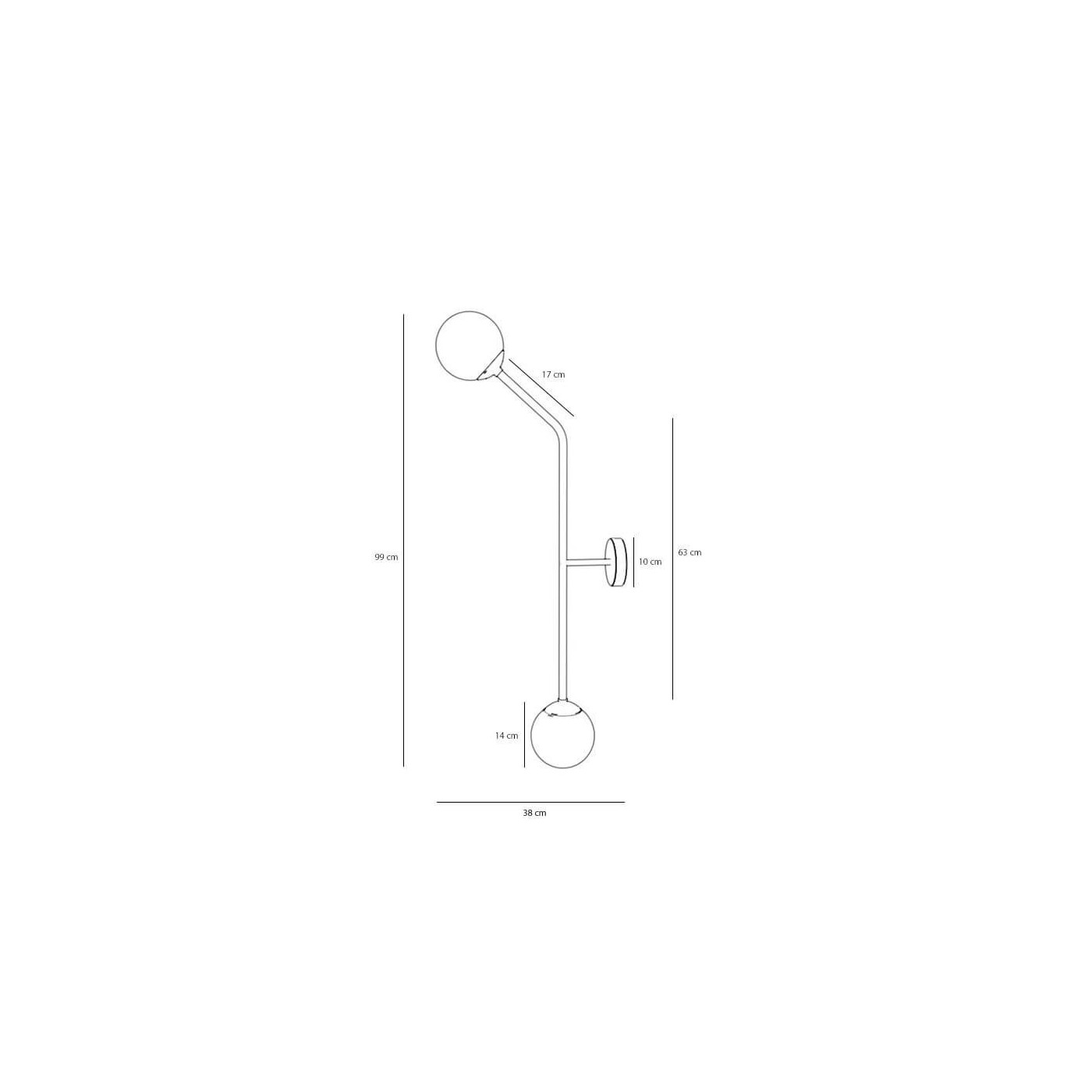 Kinkiet Pure Black Poziomy 1064D1 Aldex