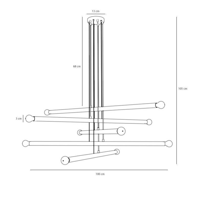 Lampa Wisząca Tubo 10 Brass 1072M40 Aldex