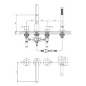 Bateria Wannowa 4-Otworowa Y Chrom Y1232CR Omnires