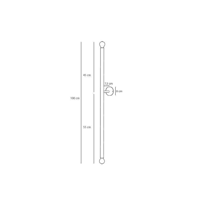 Kinkiet Tubo Chrome L 1072D4_L Aldex