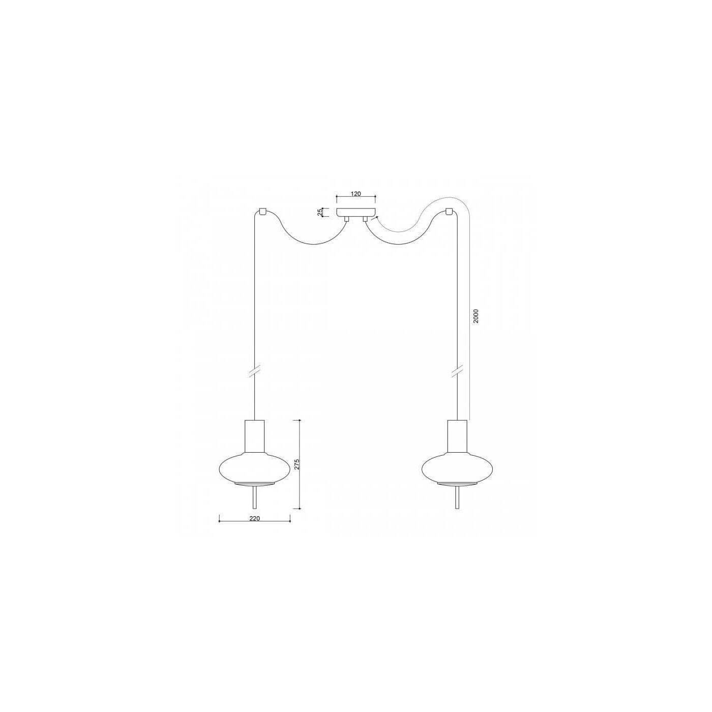 Lampa Wisząca Torni A2 Czarny TOM222P2 Ummo