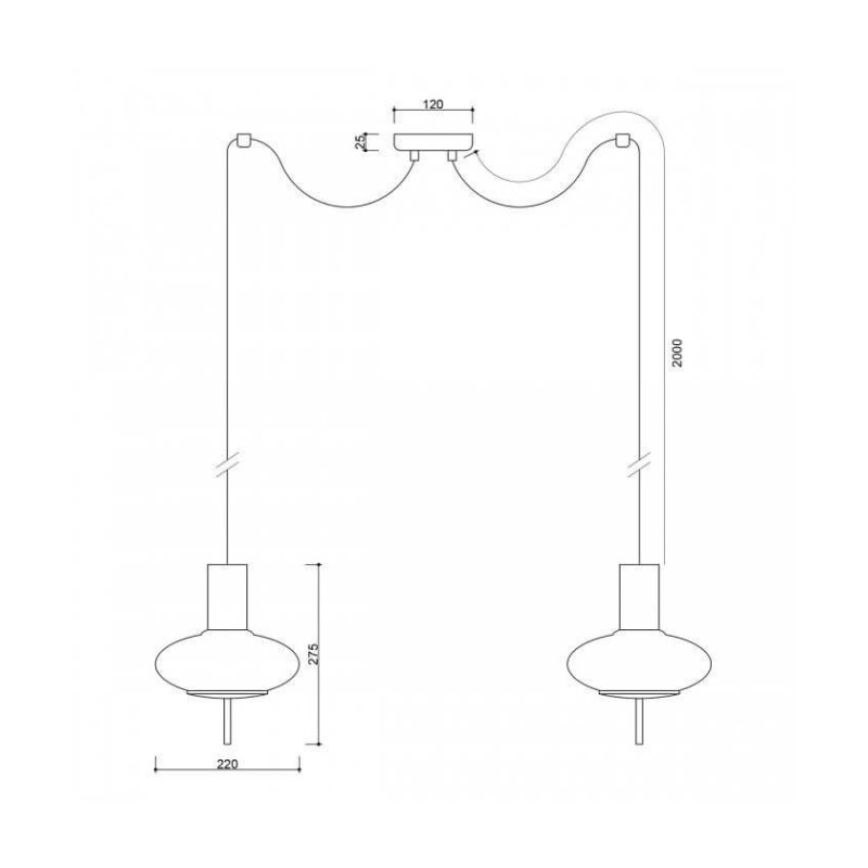 Lampa Wisząca Torni A2 Czarny TOM222P2 Ummo