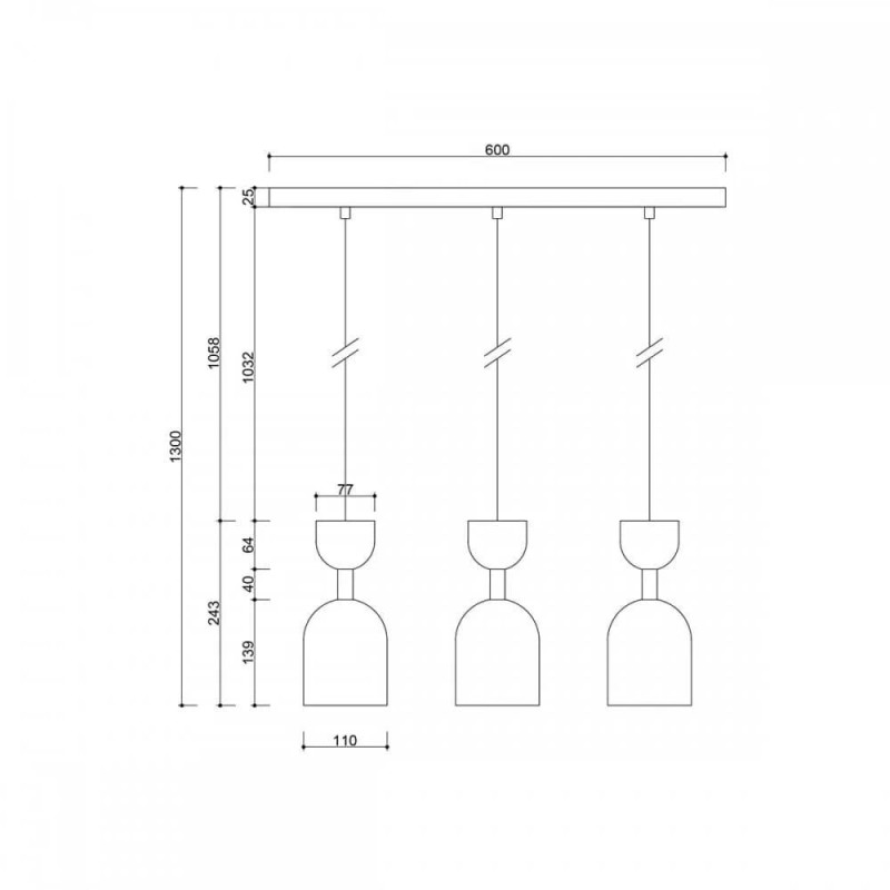 Lampa Wisząca Supuru 3L Złoto-Biały SUL331P0 Ummo