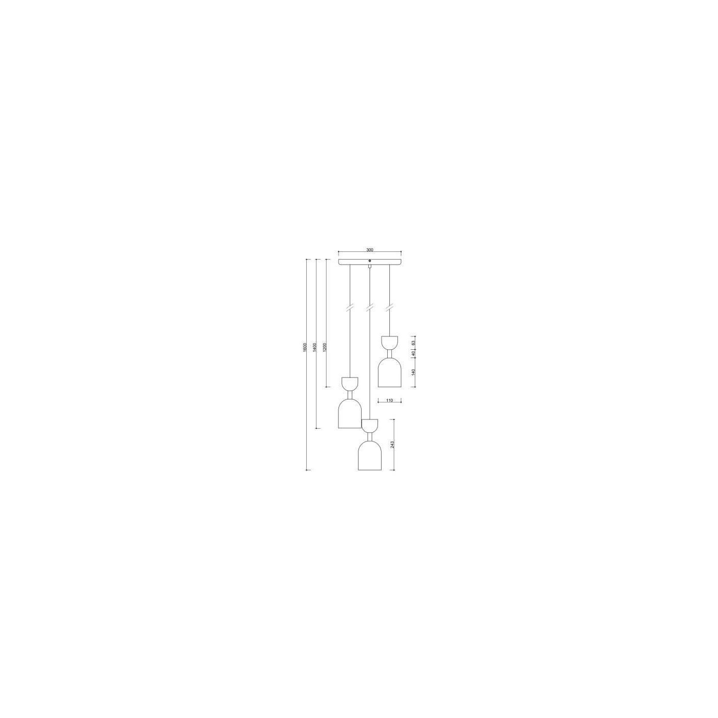 Plafon Supuru 3P Czarny SUP322P3 Ummo
