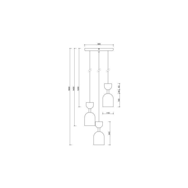 Plafon Supuru 3P Czarny SUP322P3 Ummo