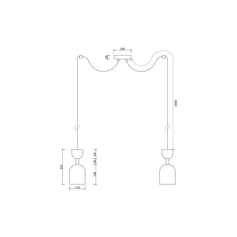 Lampa Wisząca Supuru 2 Czarny SUM232P2 Ummo