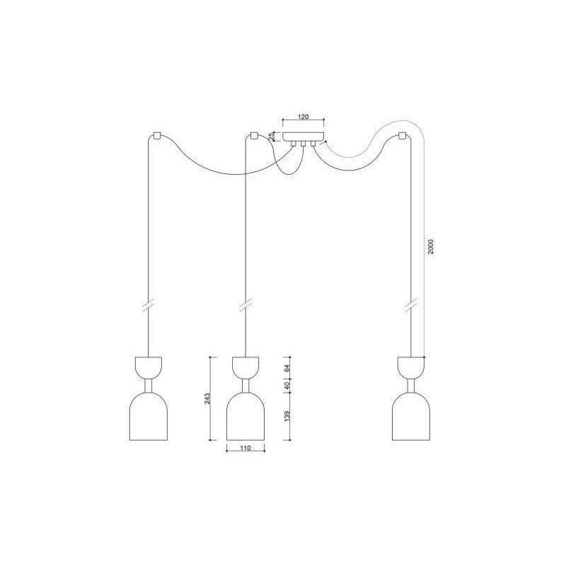 Lampa Wisząca Supuru 3 Czarny SUM332P2 Ummo