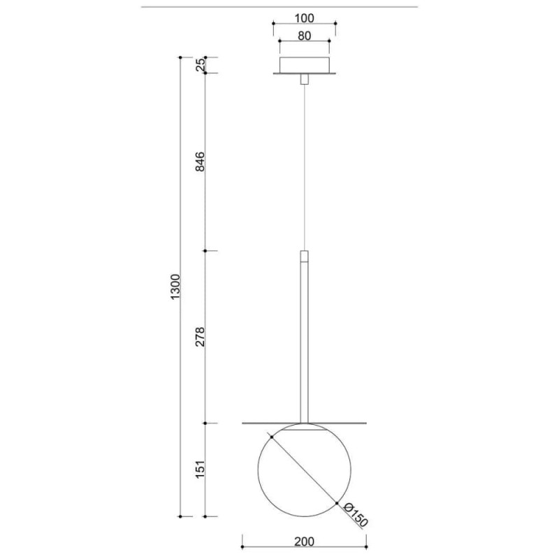 Lampa Wisząca Borra B Czarny BRB122P0 Ummo