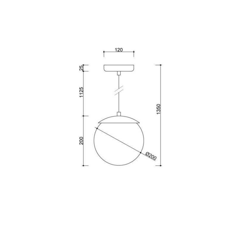 Lampa Wisząca Kuul G Czarny KLG122P0 Ummo