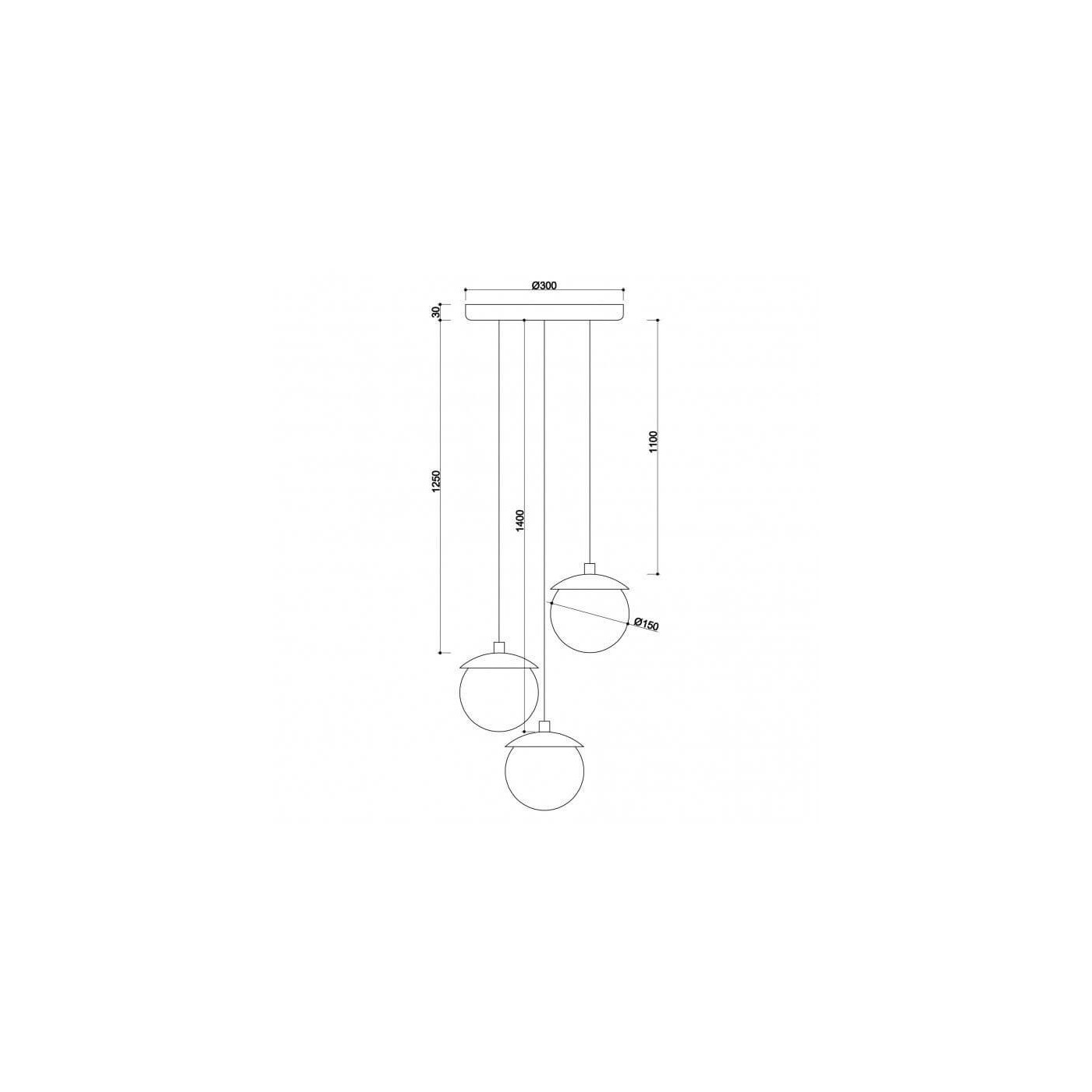 Lampa Wisząca KUUL F3 Czarny KLF322P3 Ummo