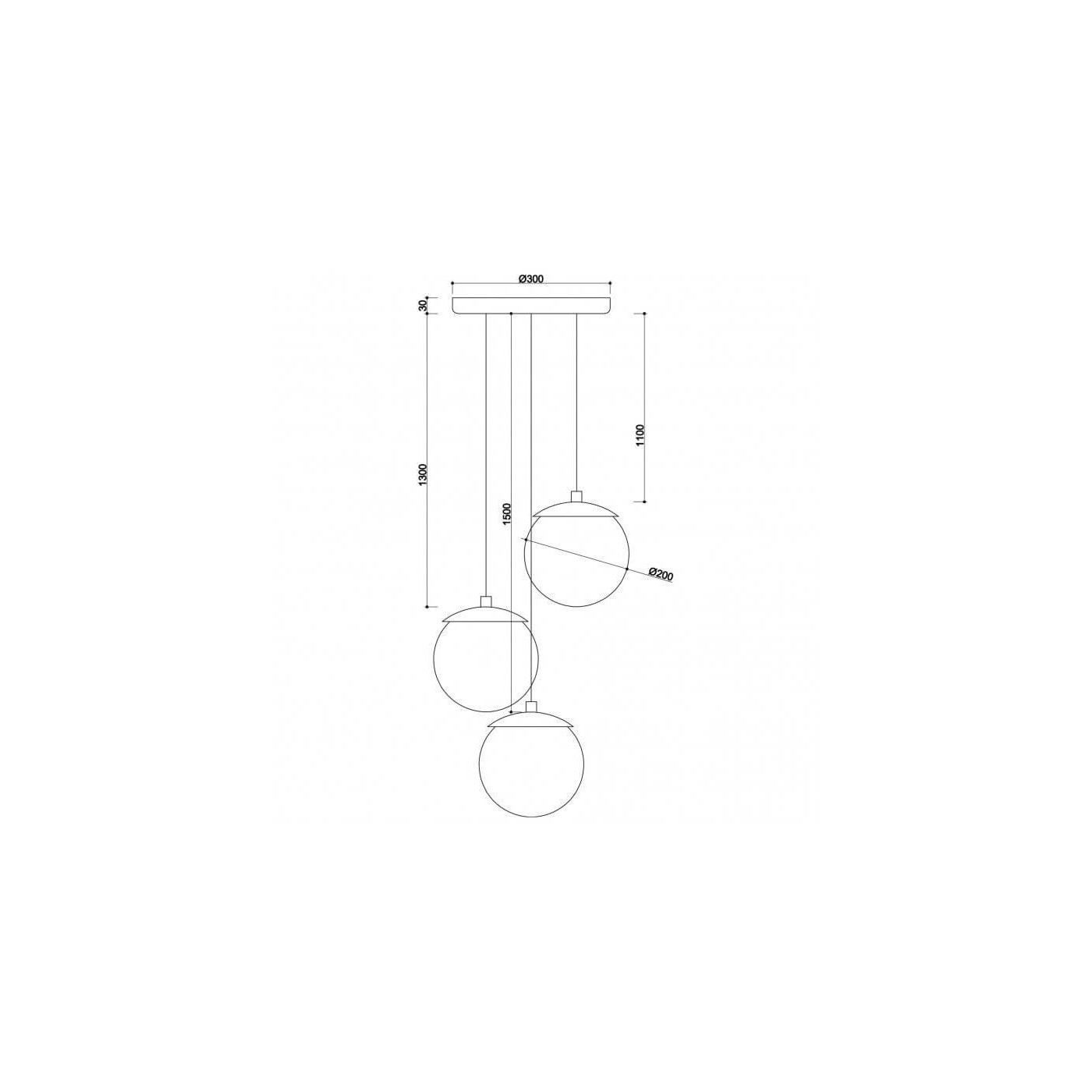 Lampa Wisząca KUUL G3 Czarny KLG322P3 Ummo