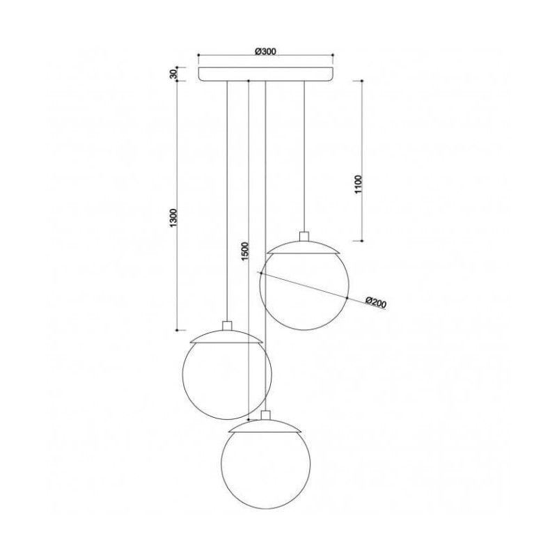 Lampa Wisząca KUUL G3 Czarny KLG322P3 Ummo