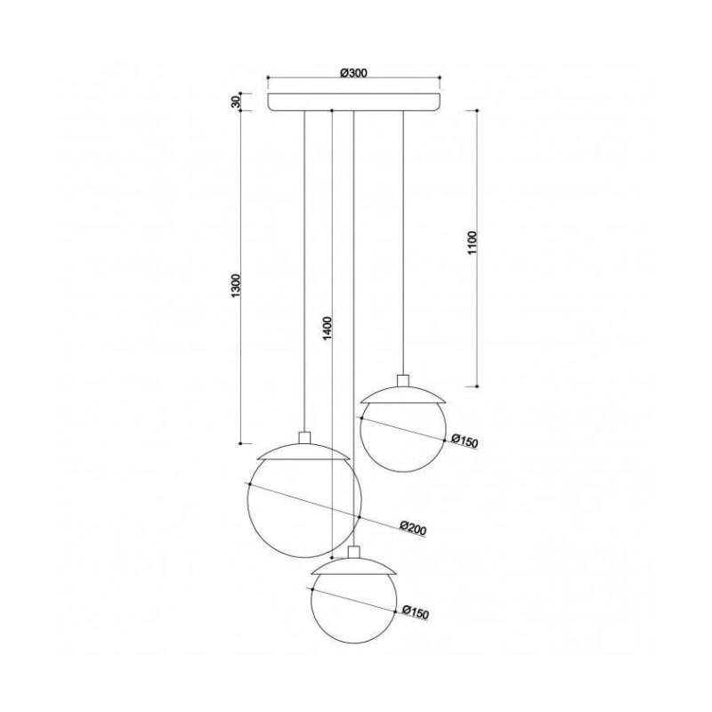 Lampa Wisząca KUUL M Biały KLM311P4 Ummo