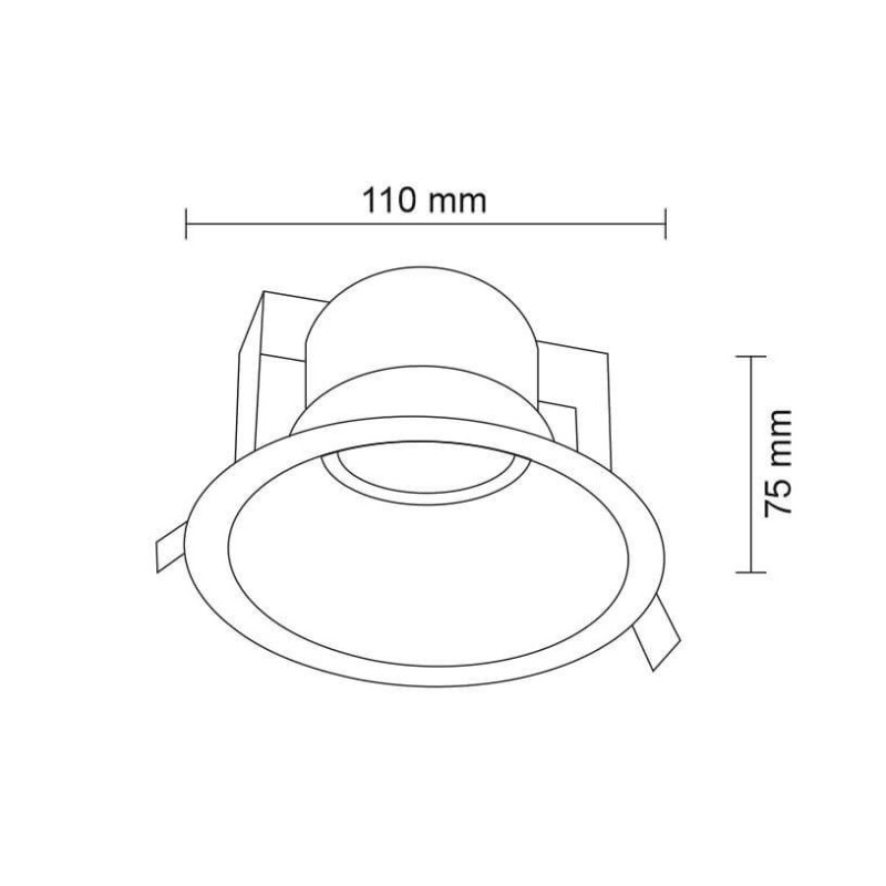 Lampa wpuszczana Kami - Czarna 3326 Antigo