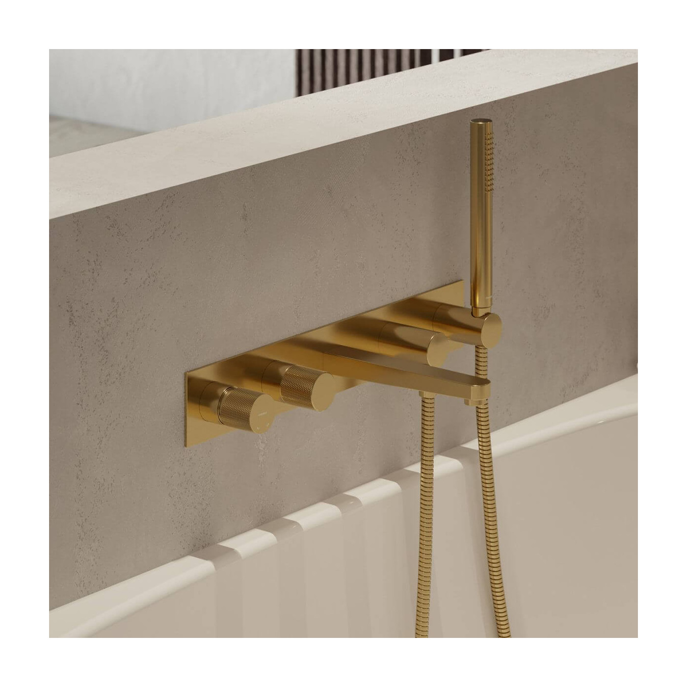Bateria Wannowa Podtynkowa Contour Złoty Szczotkowany CT8037/1GLB Omnires