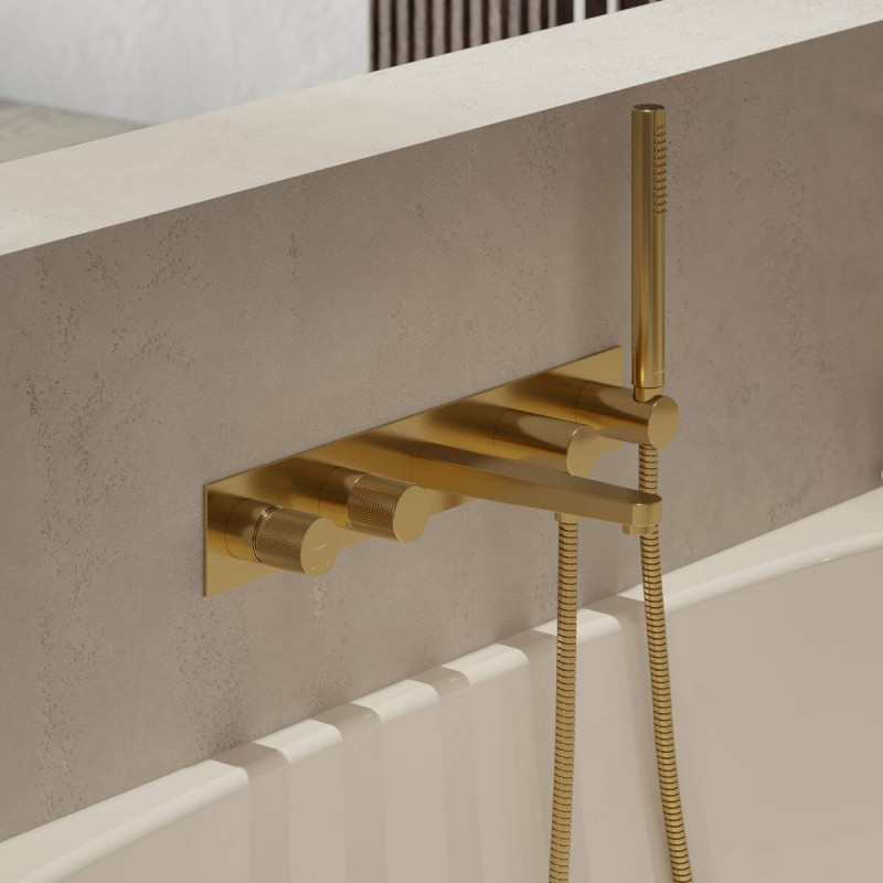 Bateria Wannowa Podtynkowa Contour Złoty Szczotkowany CT8037/1GLB Omnires