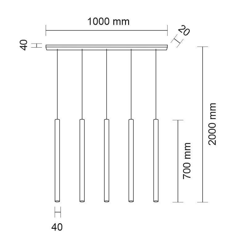 Lampa wisząca Yabu 5 - Czarna 5528 Antigo