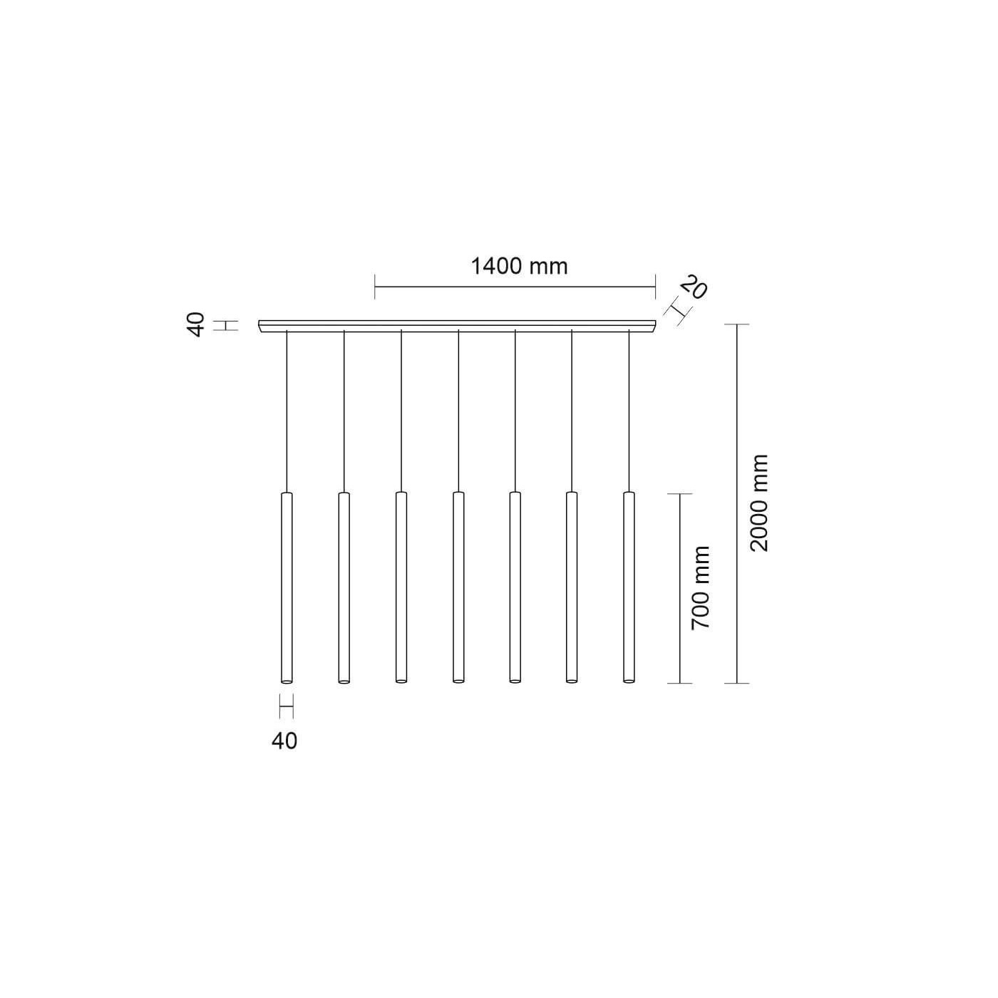 Lampa wisząca Yabu 7 - Czarna 5529 Antigo