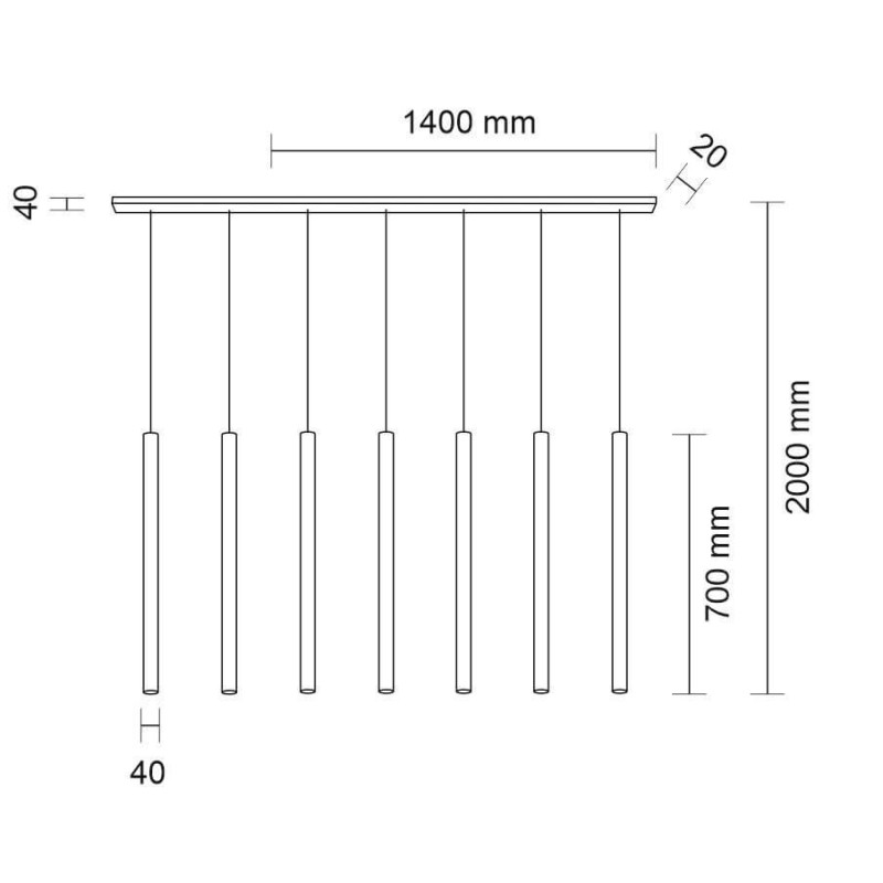 Lampa wisząca Yabu 7 - Biała 7576 Antigo