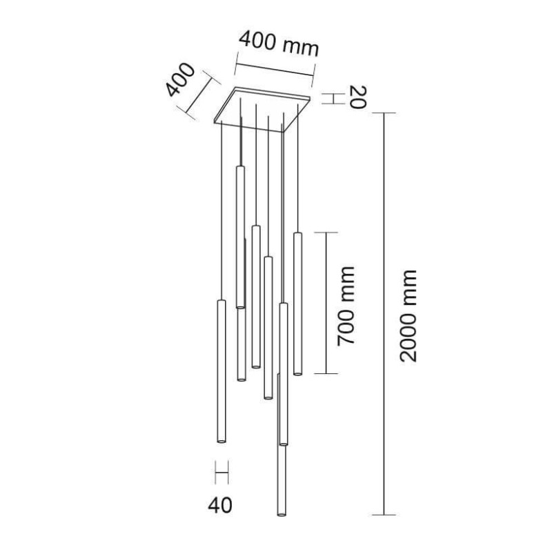 Lampa wisząca Yabu 8 - Czarna 5530 Antigo