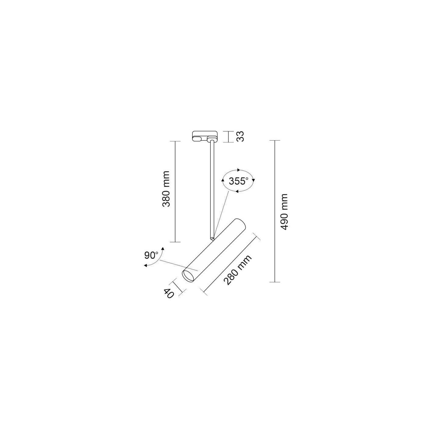 Spot Yabu T R1 - Czarny - Szynoprzewód 3F 230V 6617 Antigo