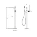 Bateria Wannowa Wolnostojąca Contour Antracyt CT8033AT Omnires