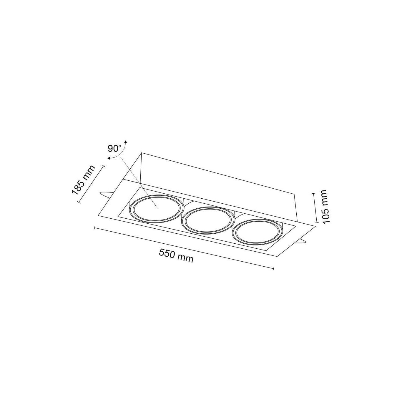 Lampa wpuszczana Muko 3 - Czarna 3314 Antigo
