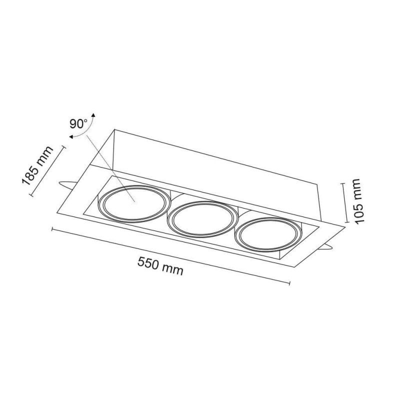 Lampa wpuszczana Muko 3 - Czarna 3314 Antigo