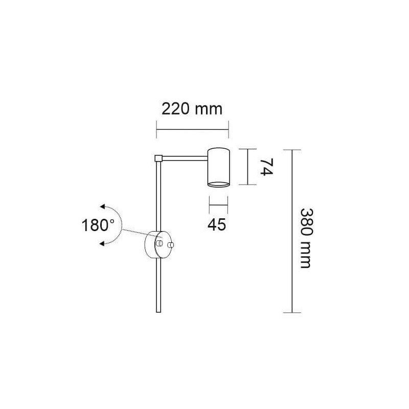 Kinkiet Dakata K - Czarny 4490 Antigo