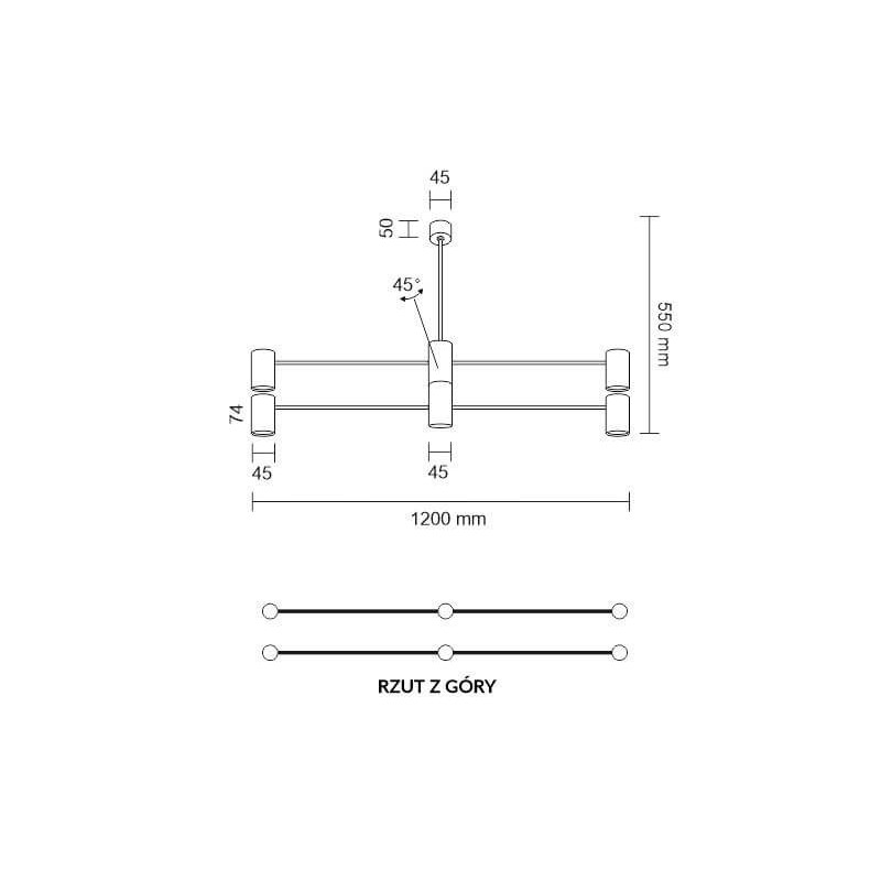 Lampa wisząca Dakata 4 - Czarna 5636 Antigo