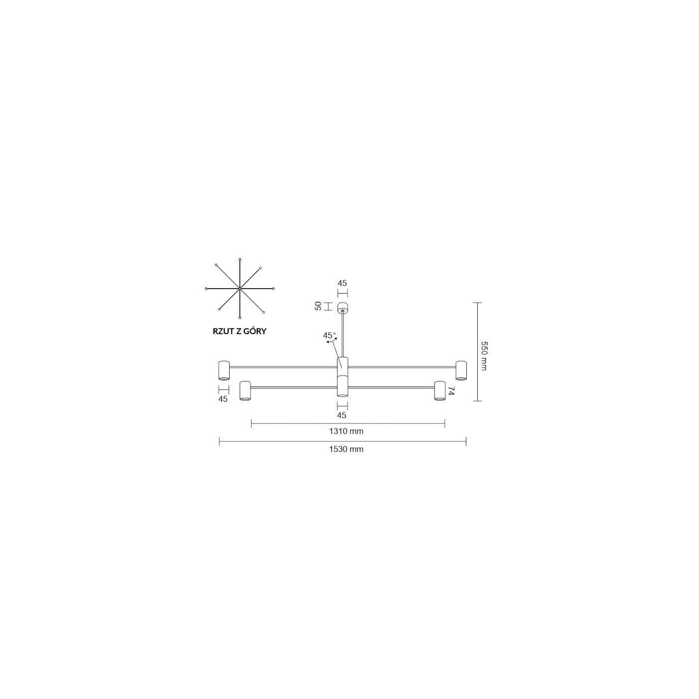 Lampa wisząca Dakata 8 - Czarna 5640 Antigo