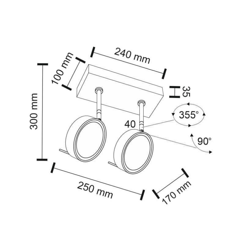 Reflektor Fussa 2 - Biały 7228 Antigo