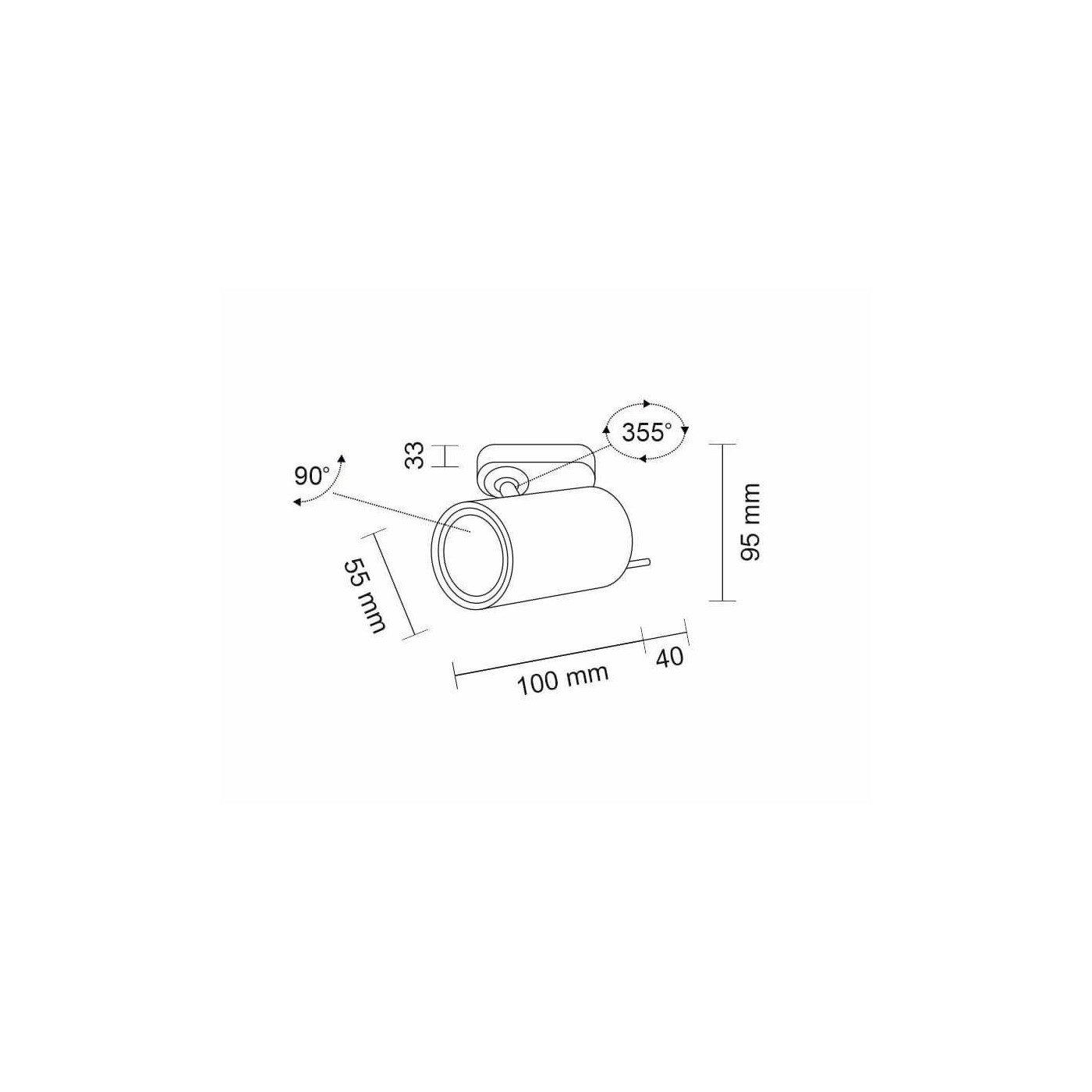 Spot Fussa T R1 - Czarny - Szynoprzewód 3F 230V 6633 Antigo