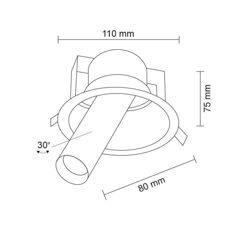 Lampa wpuszczana Yakumo 1 - Biała 7805 Antigo