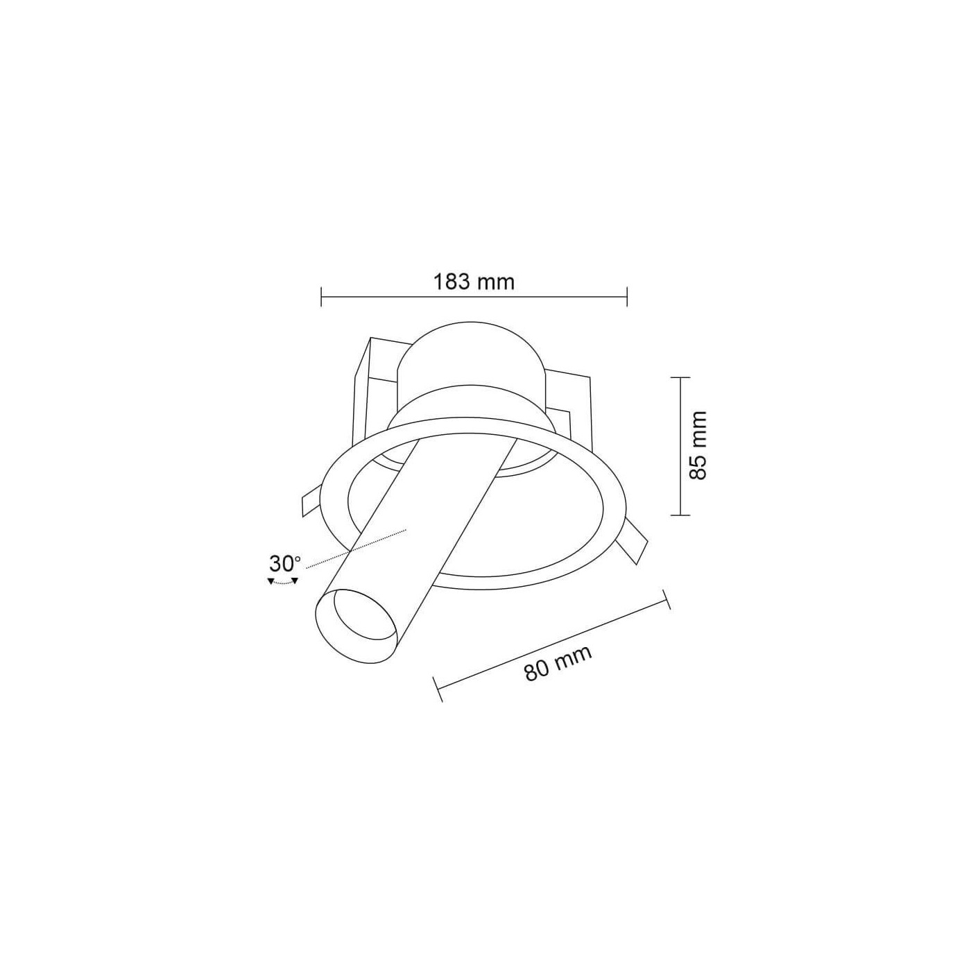 Lampa wpuszczana Yakumo 2 - Czarna 7806 Antigo