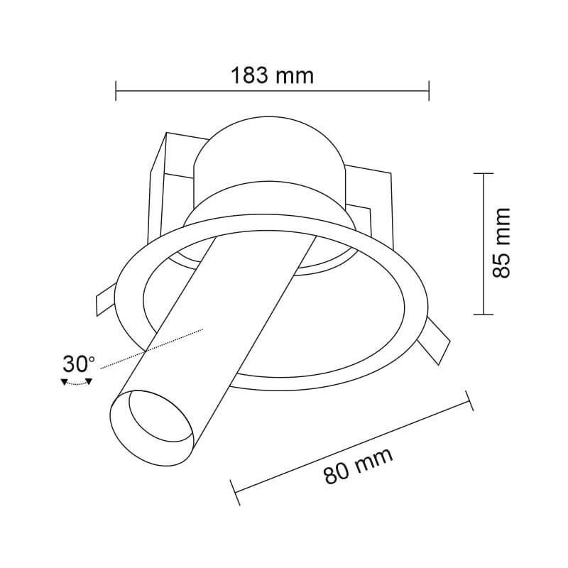 Lampa wpuszczana Yakumo 2 - Czarna 7806 Antigo