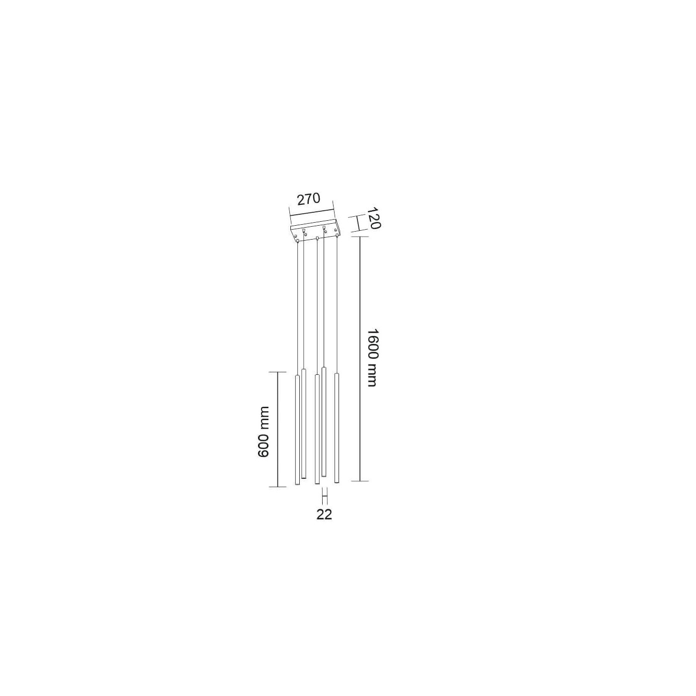 Lampa wisząca Kosame 5 - Czarna 7848 Antigo