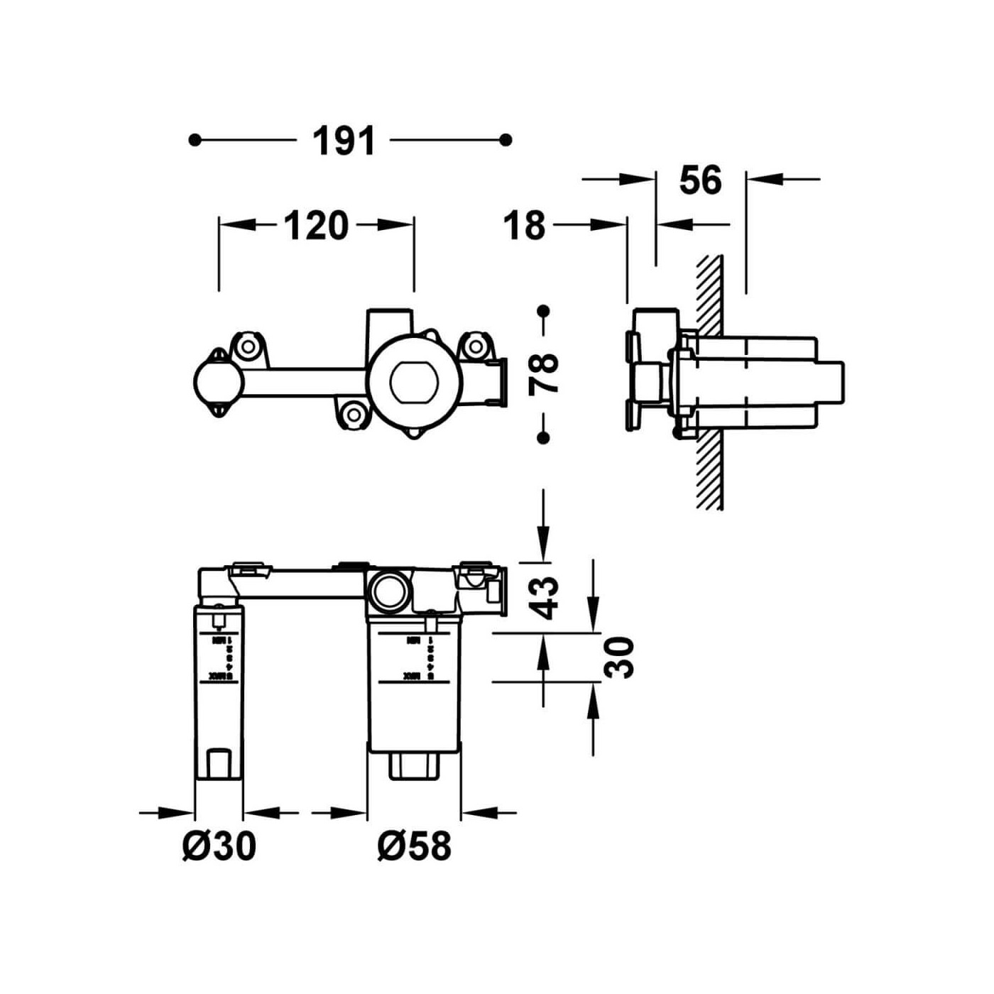 Element Podtynkowy Do Baterii Umywalkowej 20830002 Tres
