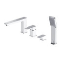Bateria Wannowa 4-Otworowa Parma Chrom/Biały PM7432CRB Omnires