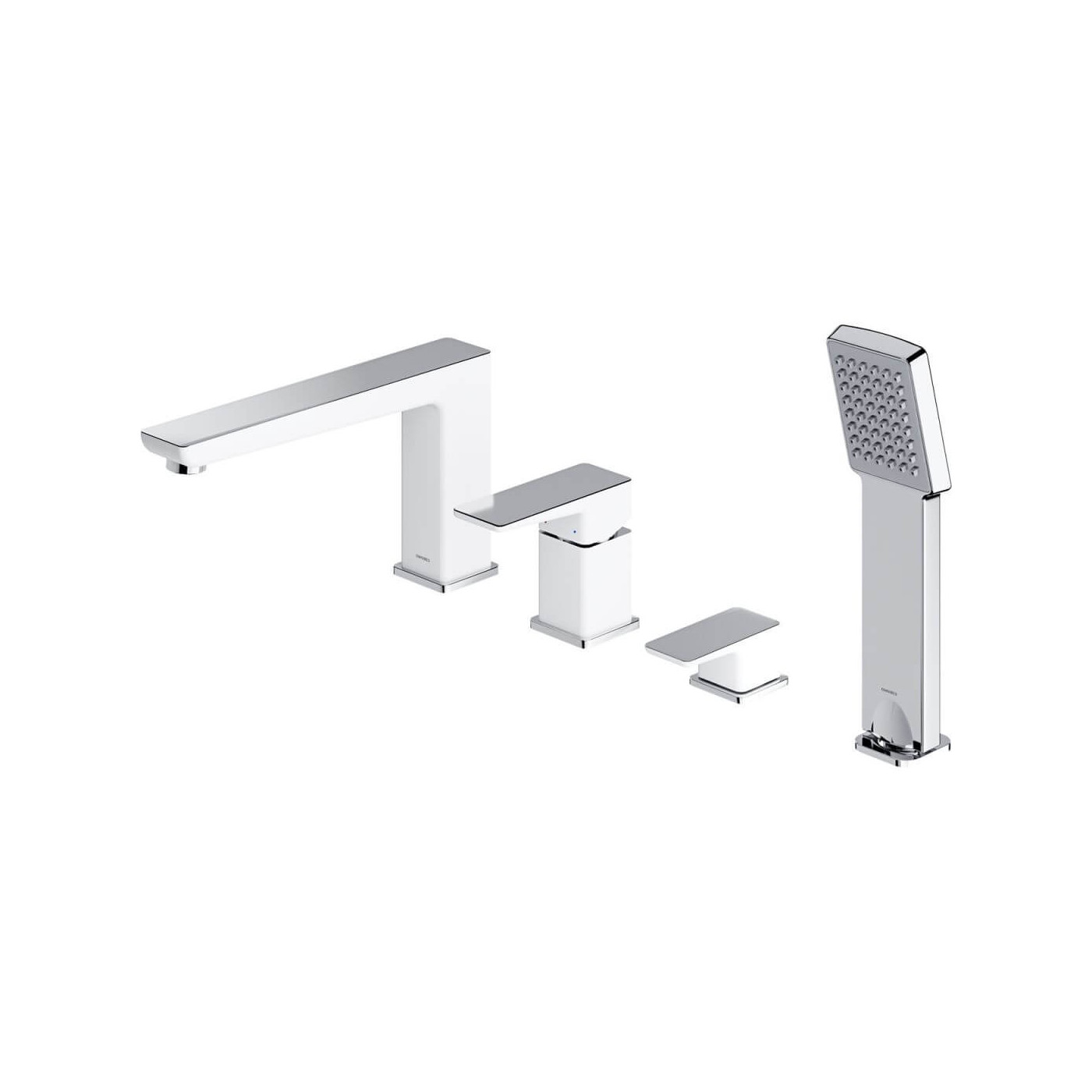 Bateria Wannowa 4-Otworowa Parma Chrom/Biały PM7432CRB Omnires