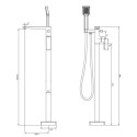 Bateria Wannowa Wolnostojąca Parma Chrom/Biały PM7433CRB Omnires