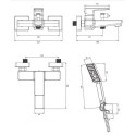 Bateria Wannowa Z Zestawem Prysznicowym Parma Nikiel PM7431IN Omnires