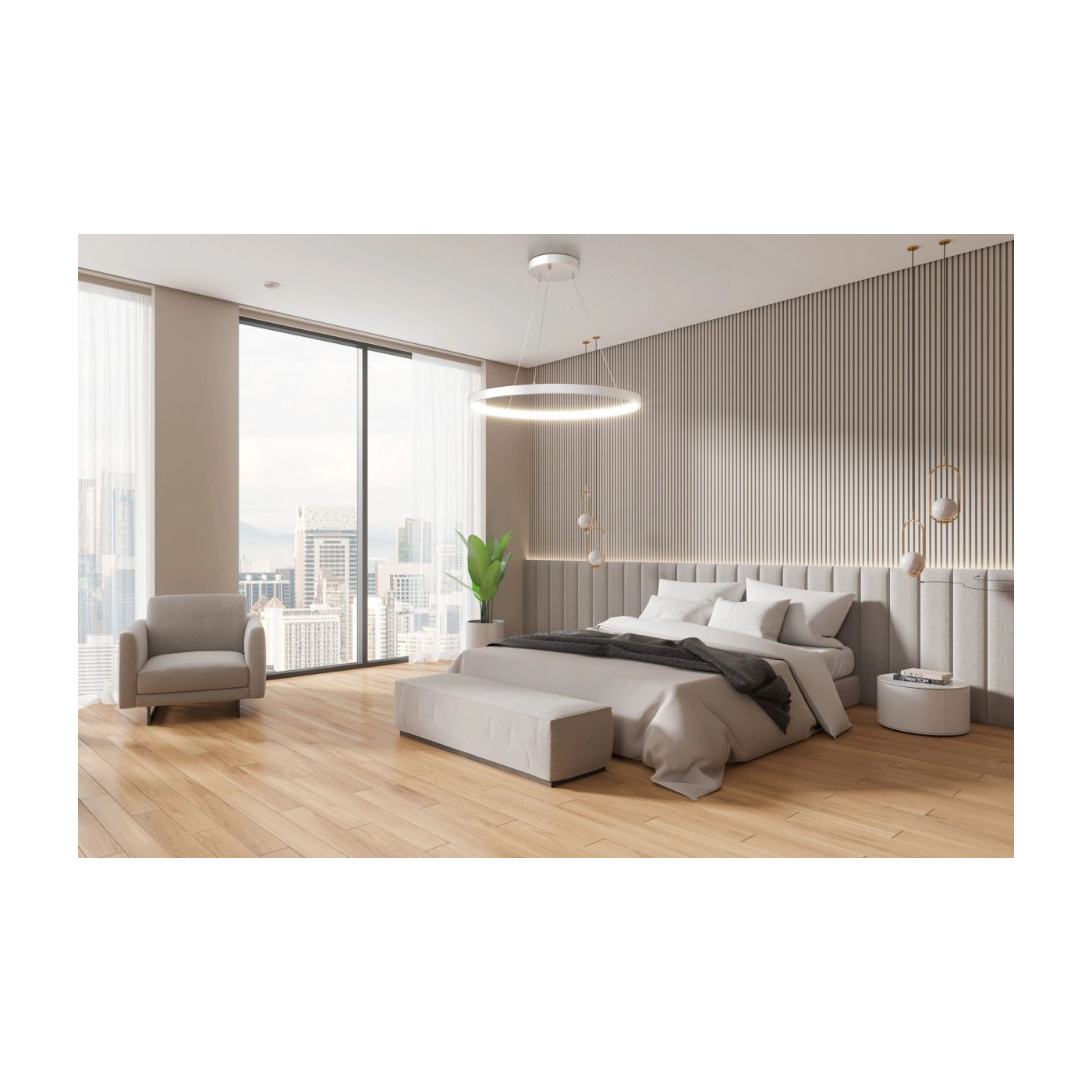 Lampa Wisząca Aplis I M White 4000K 121501 Aio