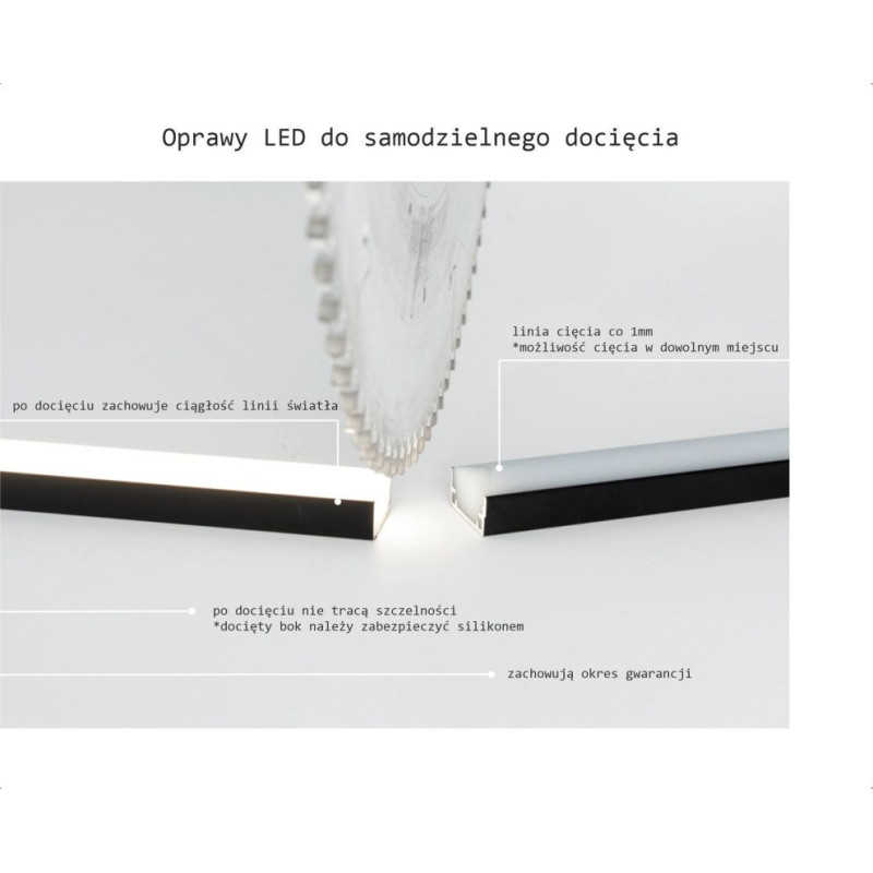 Oprawa LED łazienkowa AQU czarna IP68 300cm 4500K Kingled