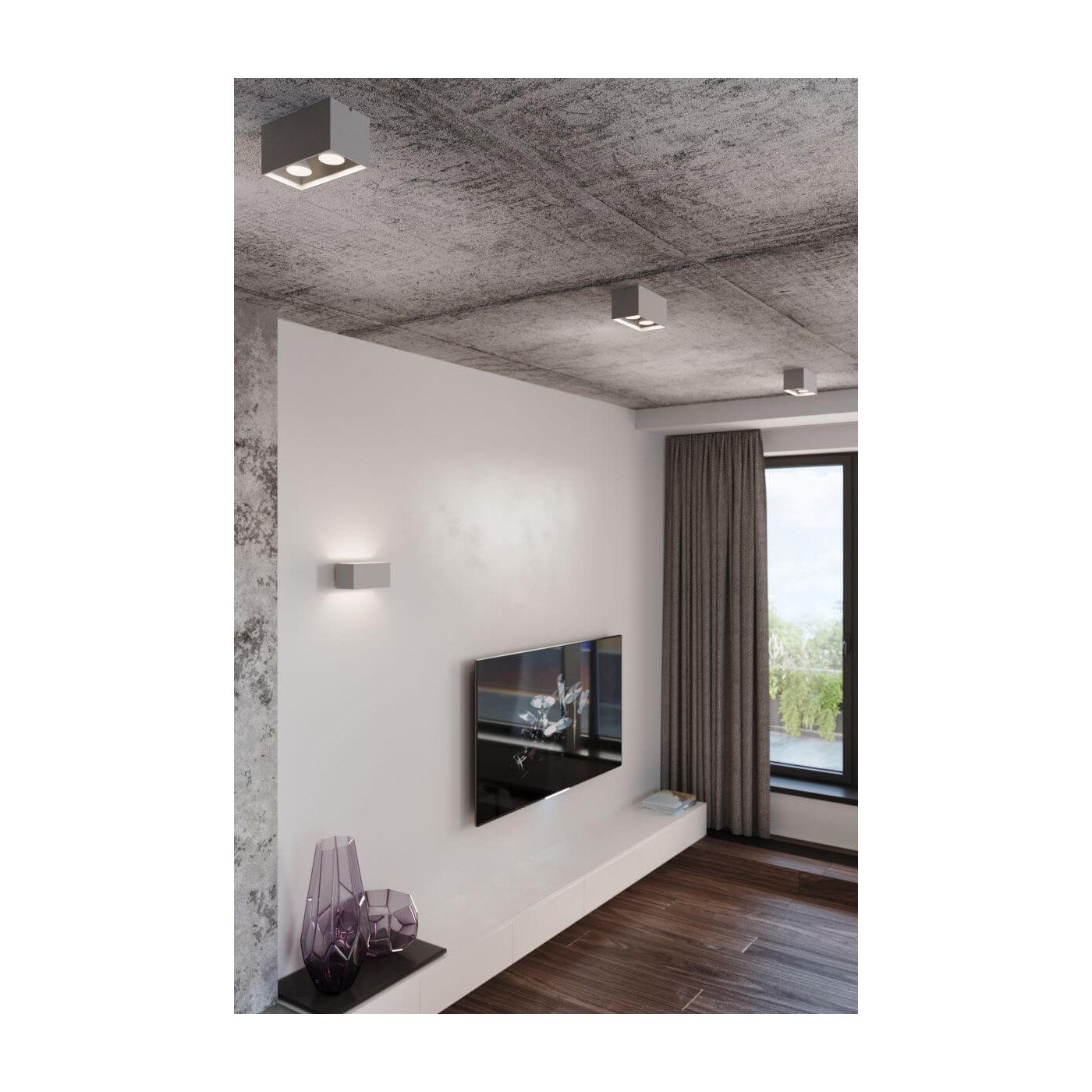 Plafon Quad Maxi Antracyt Ral 7016 SL.0382 Sollux