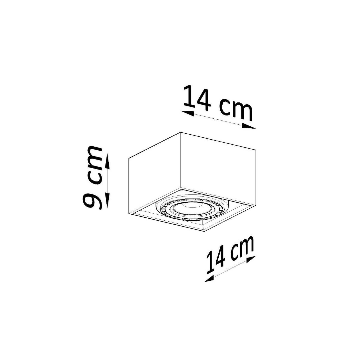 Plafon Quatro 1 Beton SL.0883 Sollux