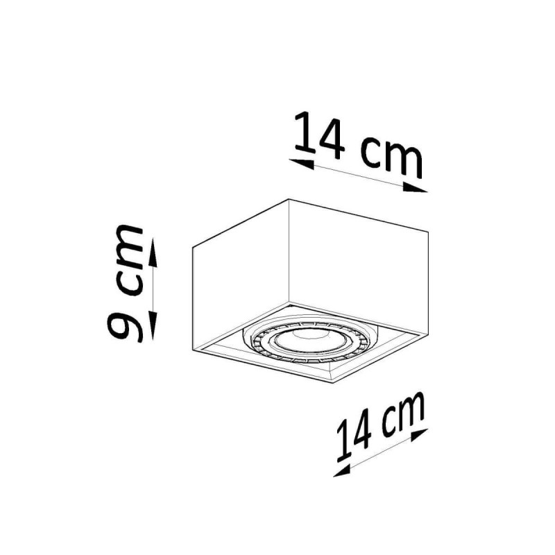 Plafon Quatro 1 Beton SL.0883 Sollux