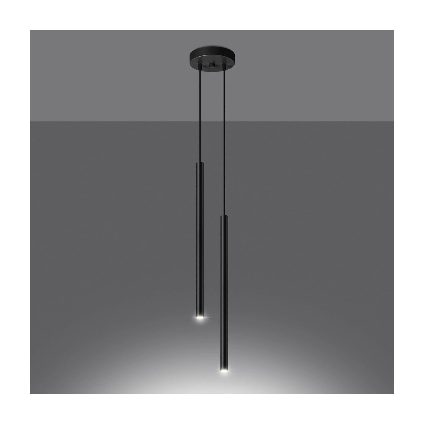 Lampa Wisząca Pastelo 2 Czarna Sollux