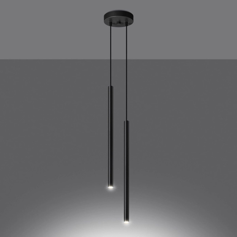 Lampa Wisząca Pastelo 2 Czarna Sollux