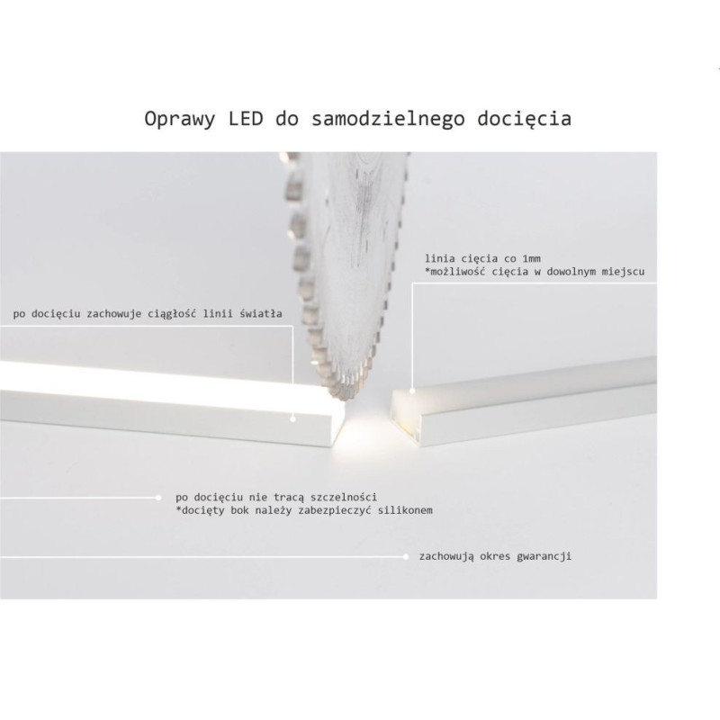 Oprawa LED Łazienkowa AQU Srebna IP68 100 cm 3000K Kingled